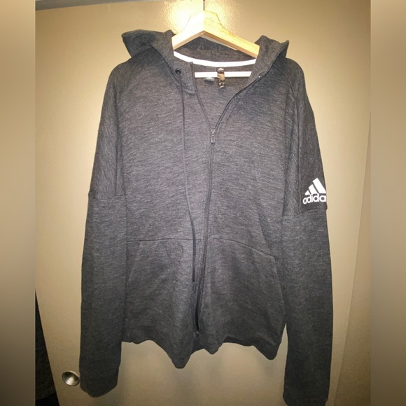 adidas Sweaters Adidas Charcoal Zip Up Hoodie Poshmark